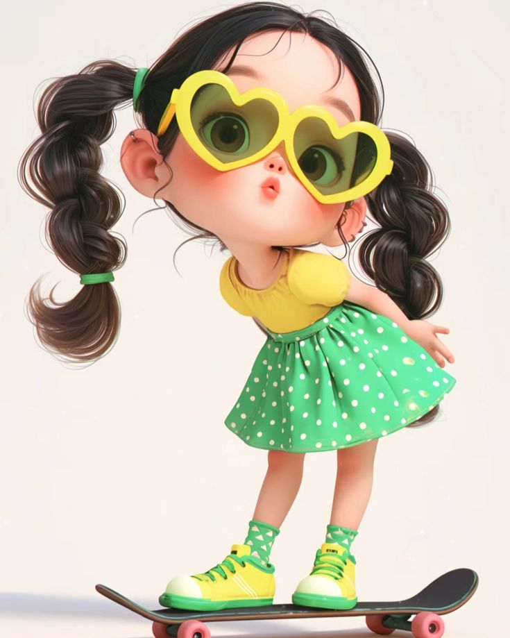 Panela - Punčka v zelenem na rolki 4