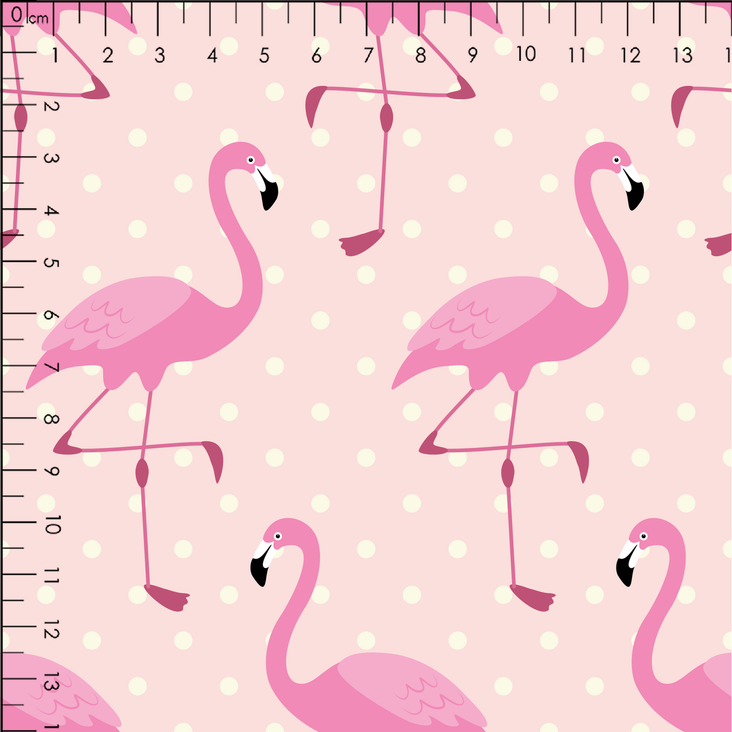 Tisk vzorca po naročilu - Flamingo pikice