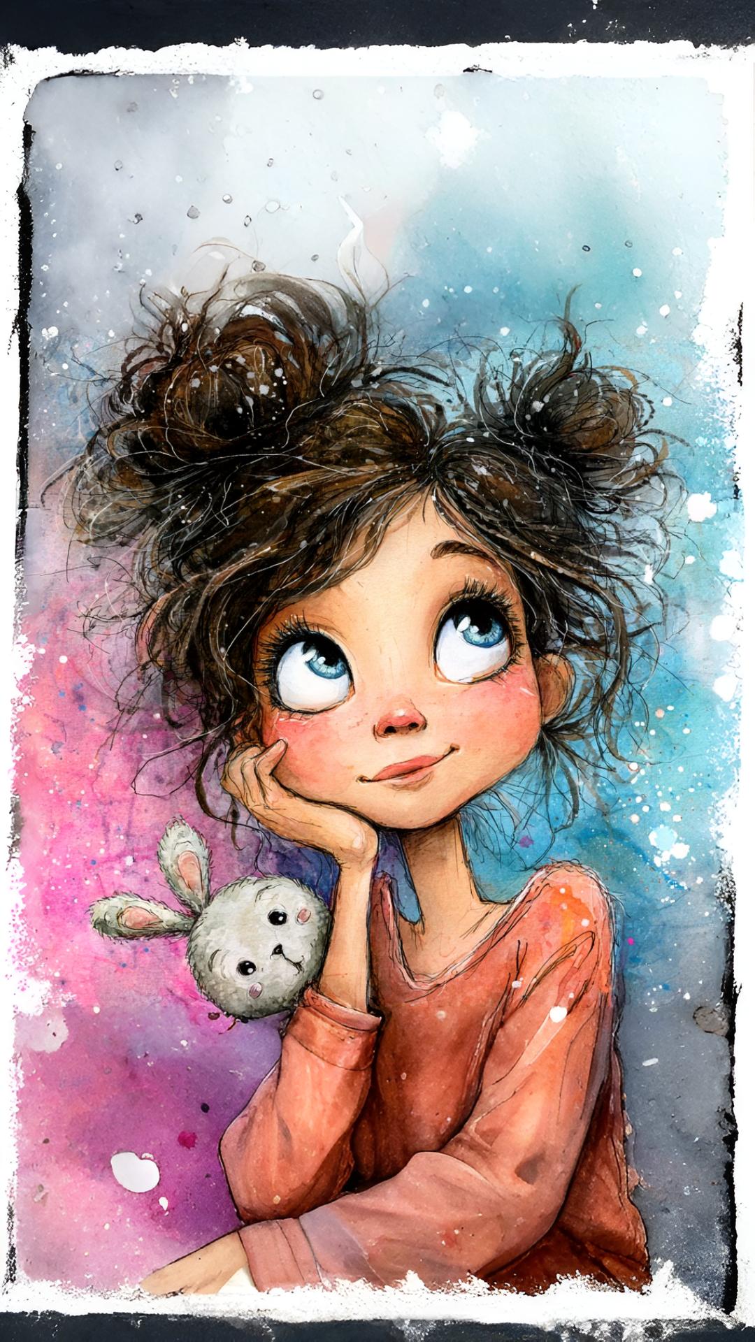 Panela - Punčka watercolor 5