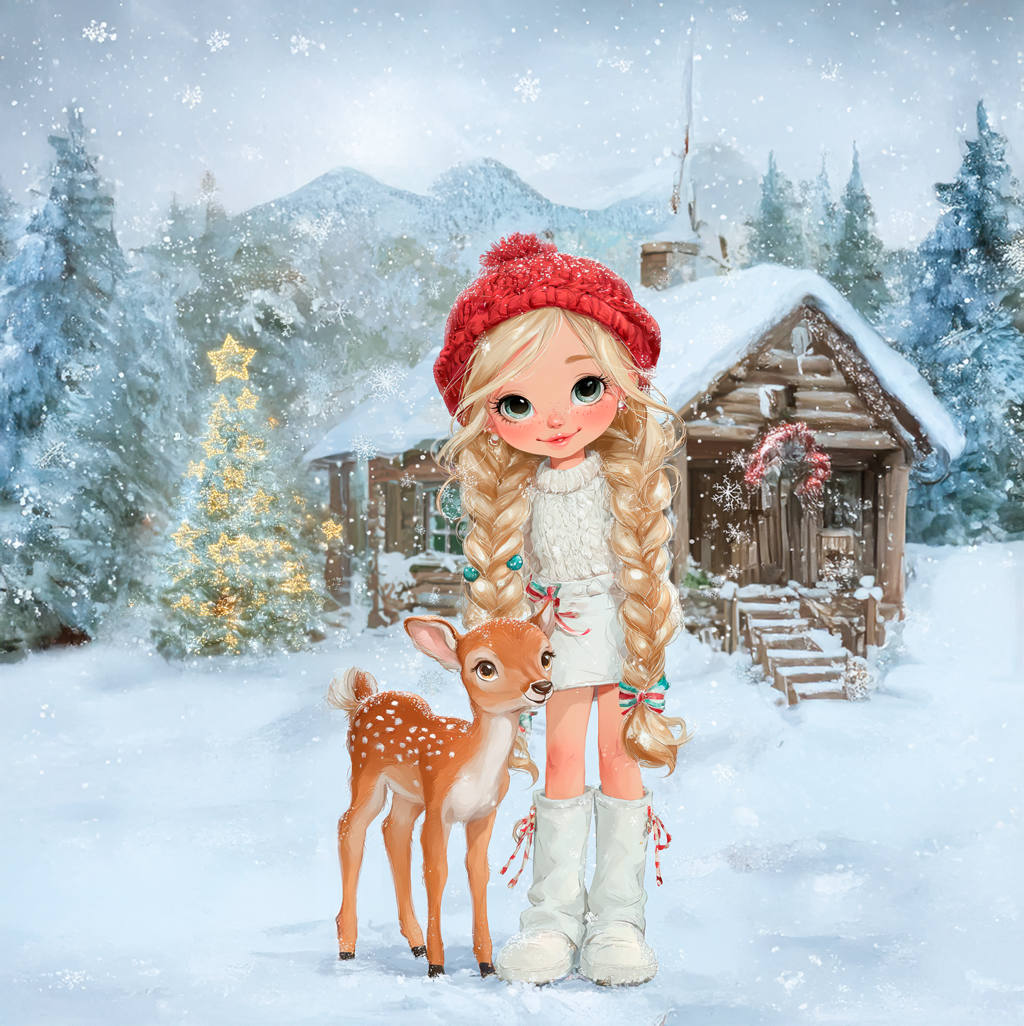 Panela - Zimska Punčka s srnico 4