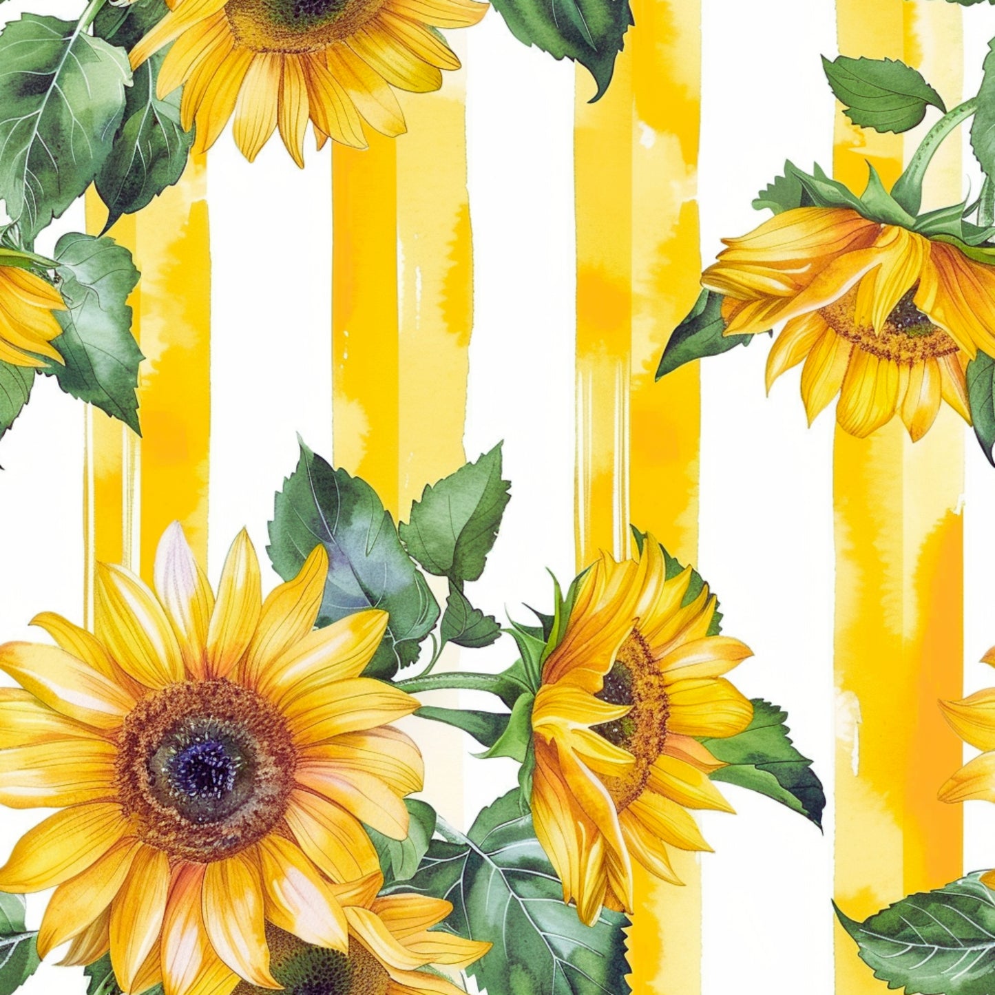 Tisk vzorca po naročilu - Sončnice z rumenimi črtami 2