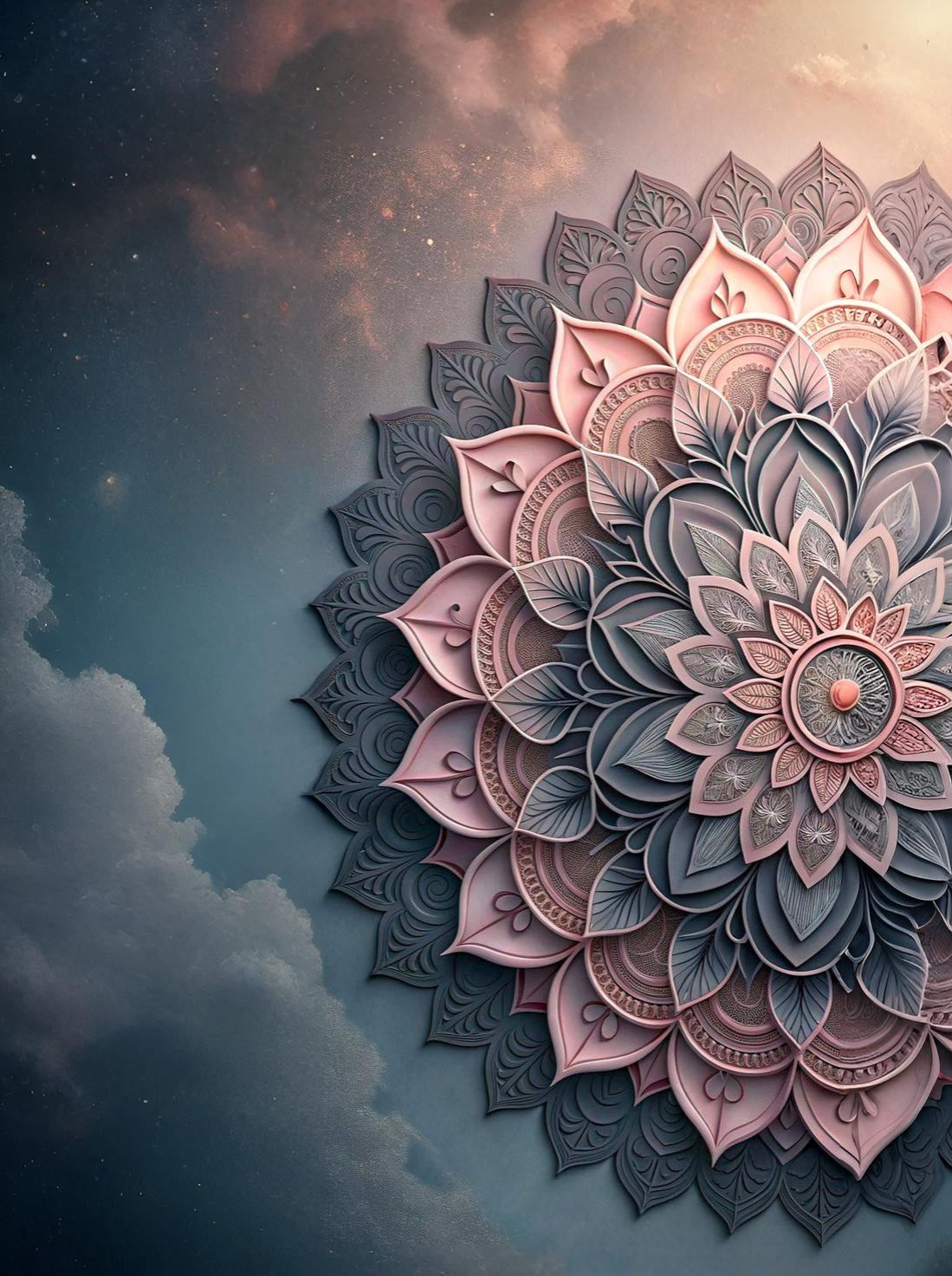 Tisk po naročilu - Panela - Velika roza mandala