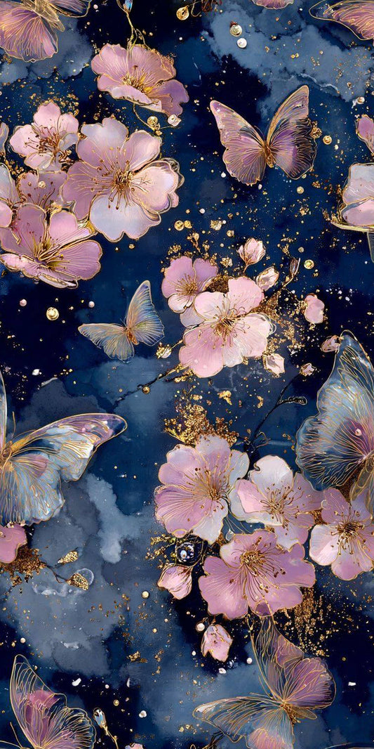 Tisk vzorca po naročilu - Nežno roza rožice