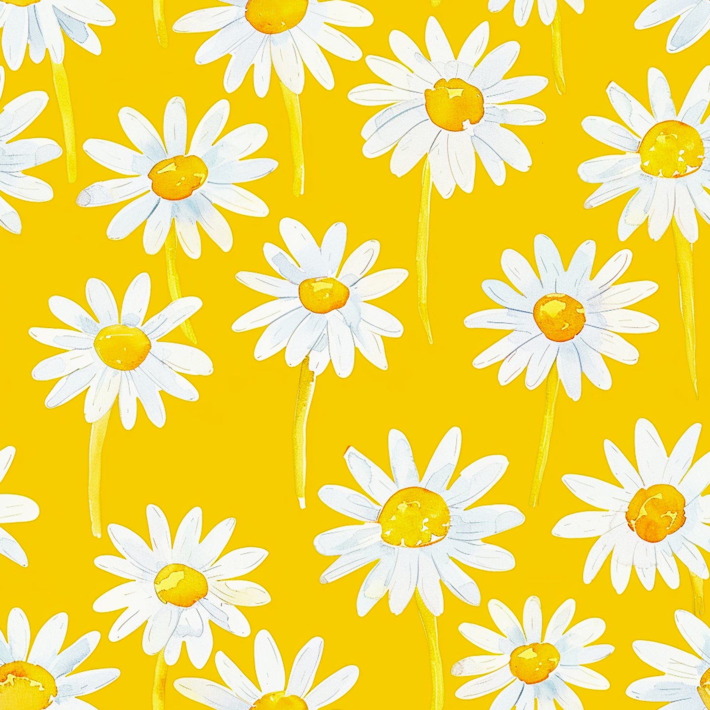 Tisk vzorca po naročilu - Marjetke na rumeni