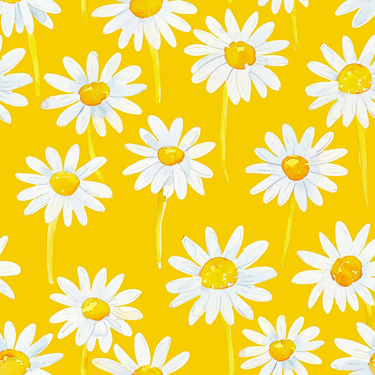 Tisk vzorca po naročilu - Marjetke na rumeni