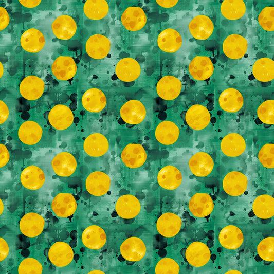 Tisk vzorca po naročilu - Rumeni krogi na zeleni
