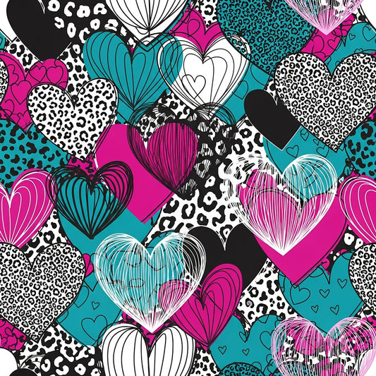 Tisk vzorca po naročilu - Srčki 6