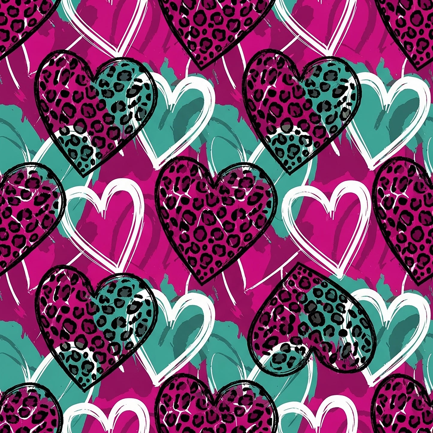 Tisk vzorca po naročilu - Srčki 5