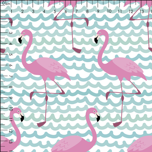 Tisk vzorca po naročilu - Flamingo valovi