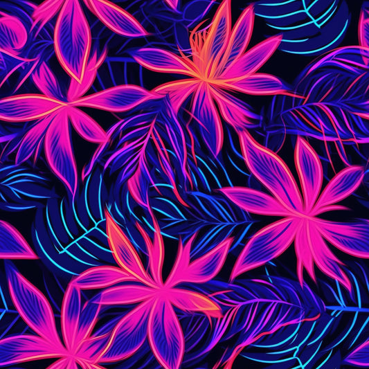 Tisk vzorca po naročilu - Neon cvetovi