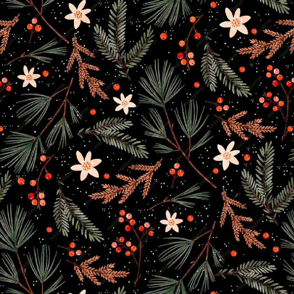 Tisk vzorca po naročilu - Božične cvetlice