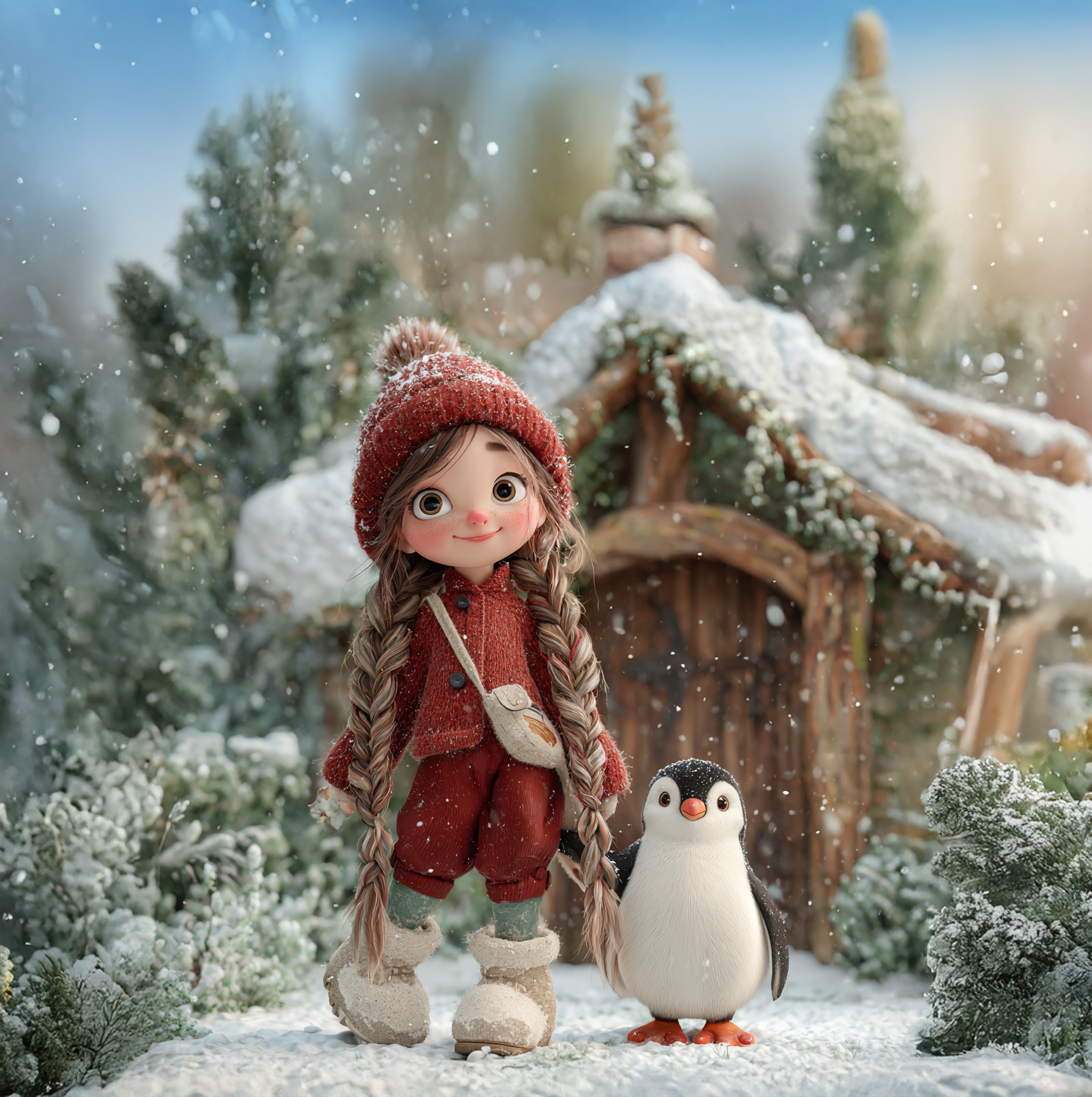 Panela - Zimska Punčka s pingvinčkom