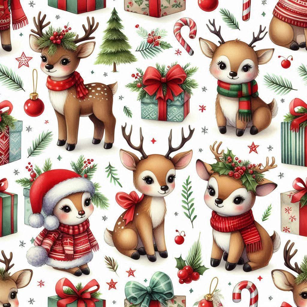 Tisk vzorca po naročilu - Jelenčki 4