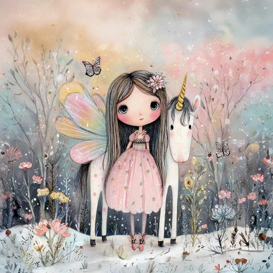 Panela - Zimska Punčka s Samorogom watercolor