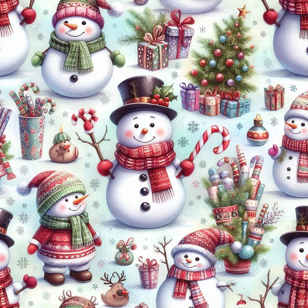 Tisk vzorca po naročilu - Snežaki