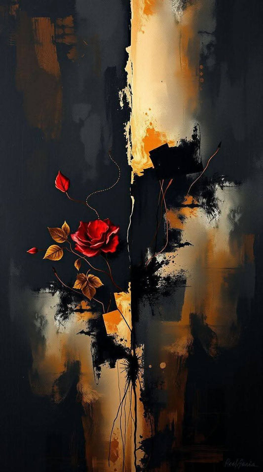 Tisk po naročilu - Panela - Abstraktna vrtnica