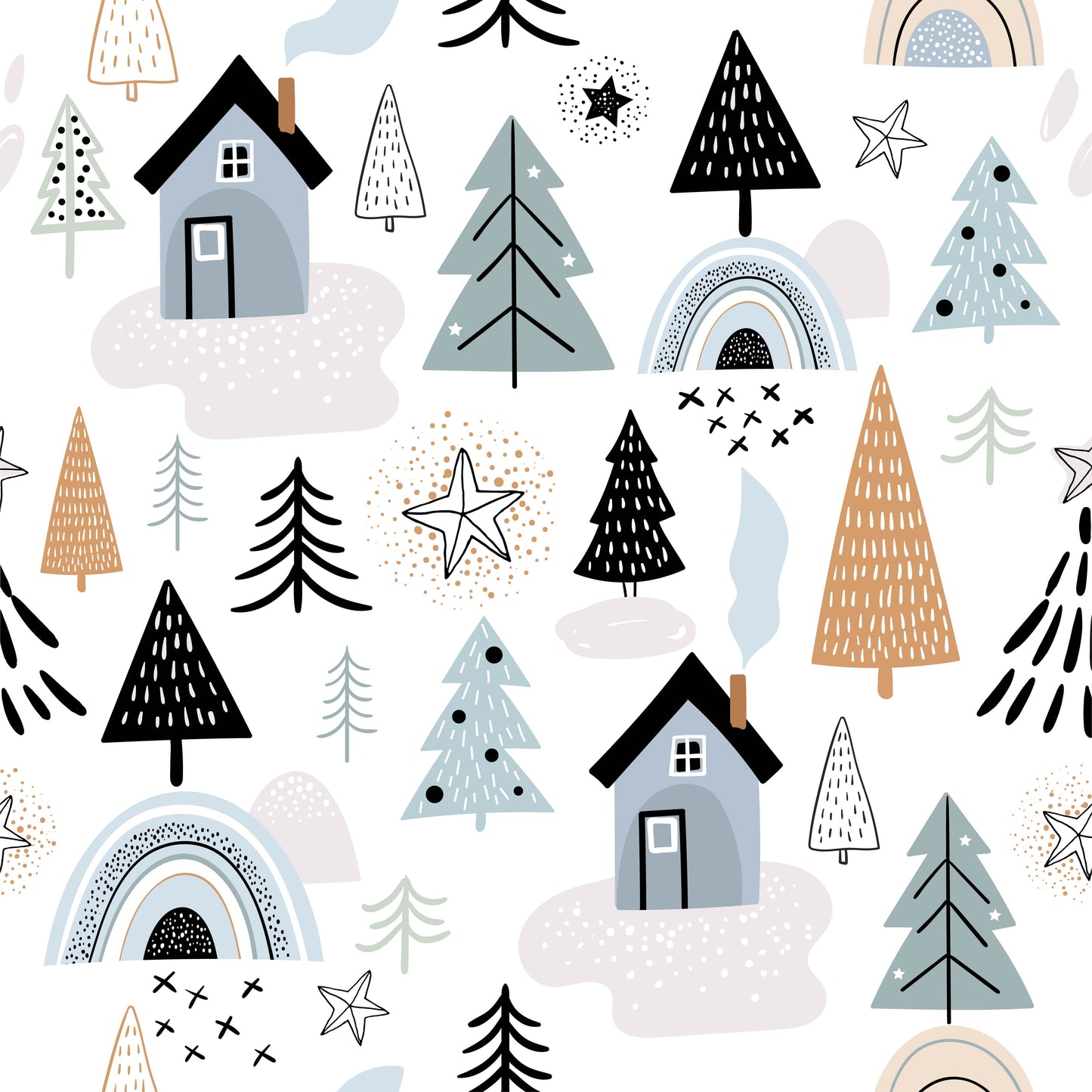 Tisk vzorca po naročilu - Zimske hišice