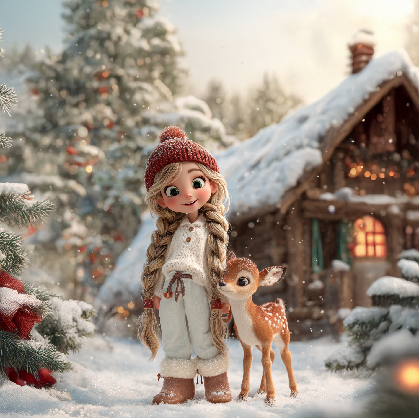 Panela - Zimska Punčka s srnico 5