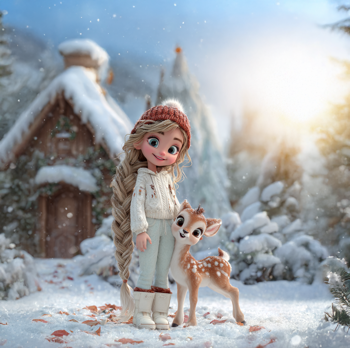 Panela - Zimska Punčka s srnico 6